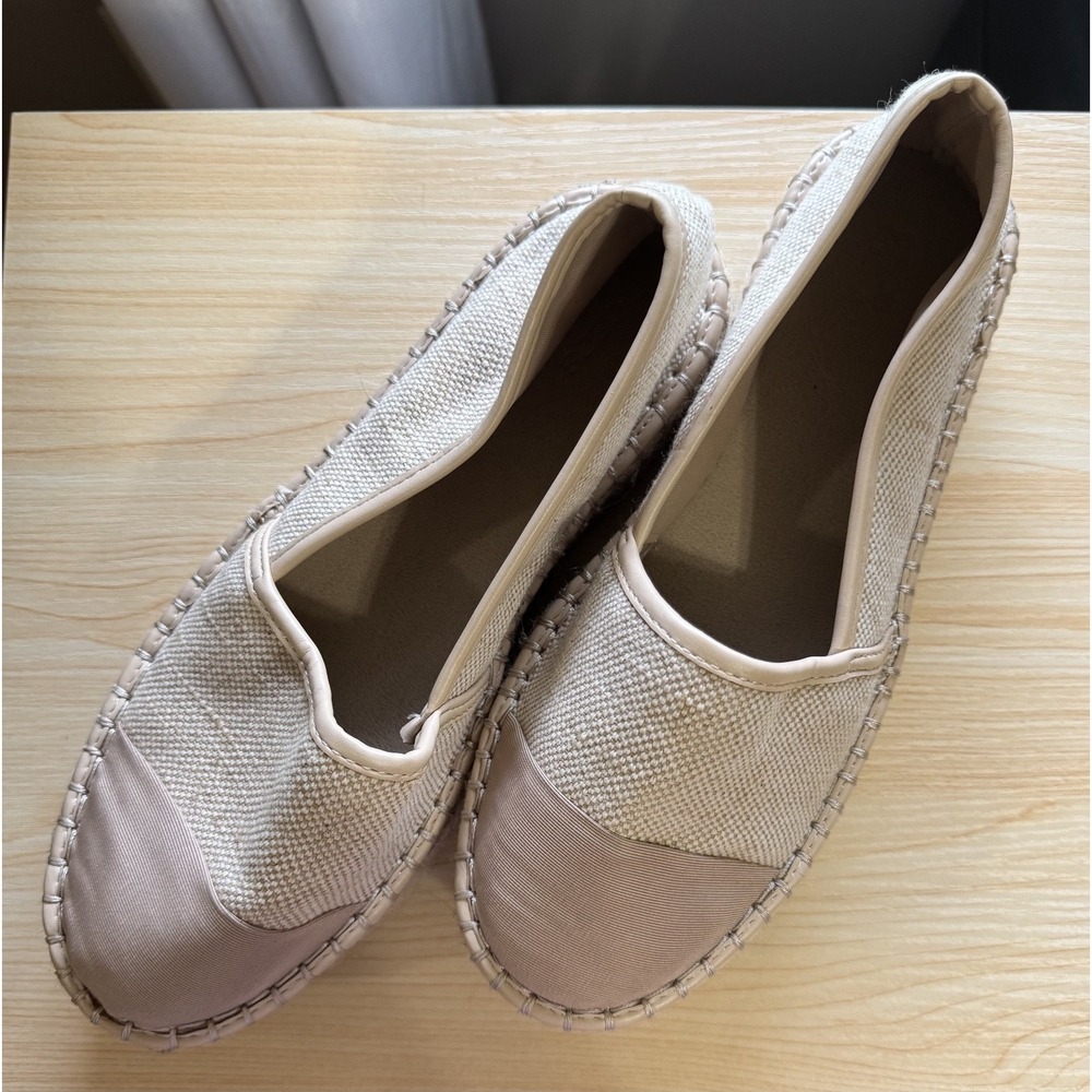 ASOS Design Women Beige Platform Espadrilles Slip On Shoes Size 7 105289313